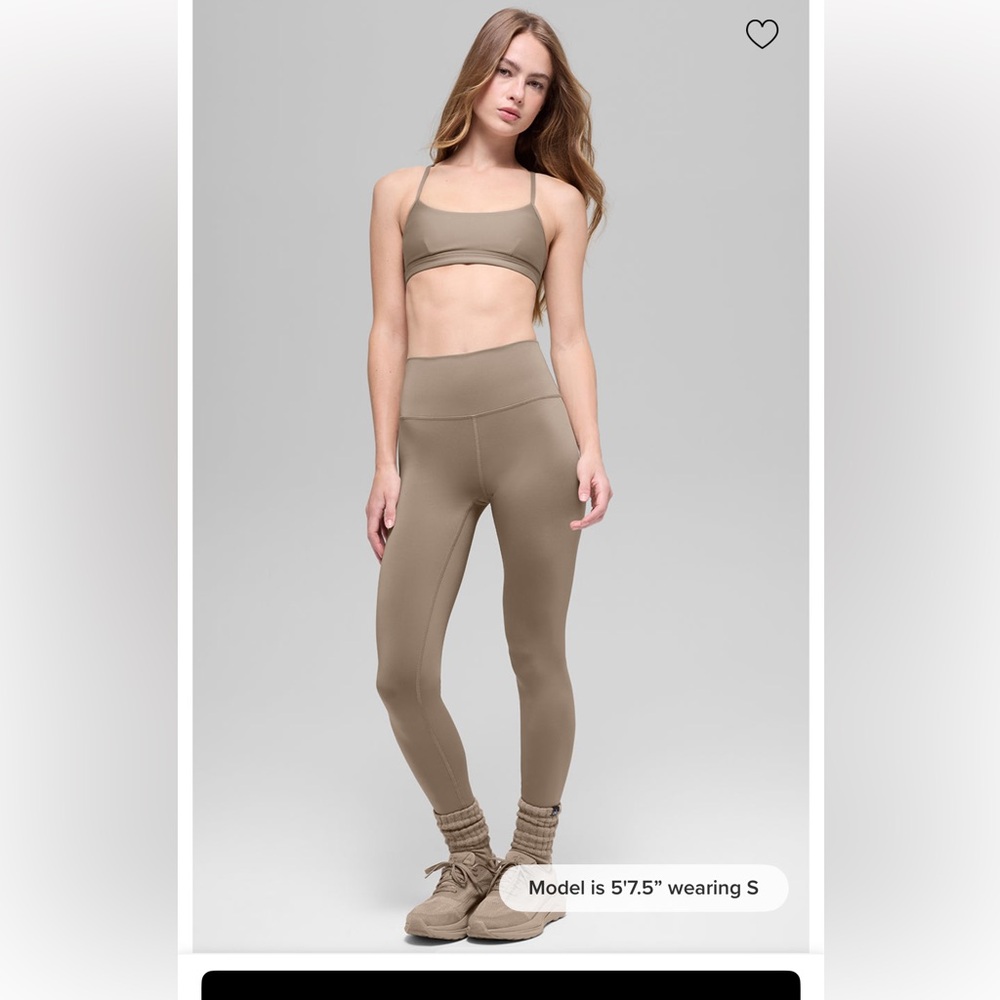 ALO YOGA High-Waist Airlift Legging and ALO YOGA wellness BRA -GRAVEL COLOR-NEW